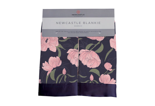 Peonies Black Blankies - 2 Pack