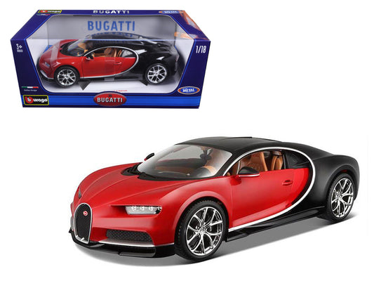 Bugatti Chiron Red w/ Black 1/18 Diecast Model Car - 2016