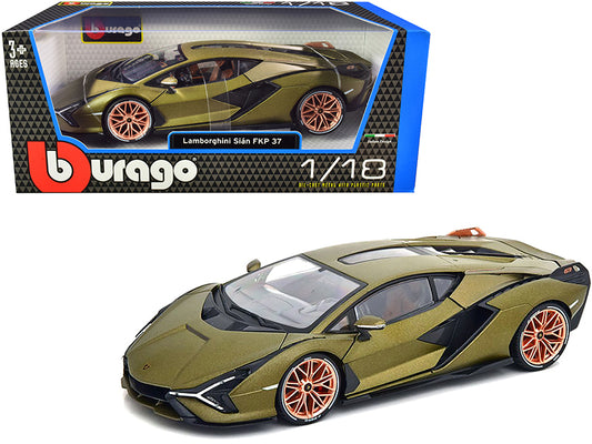 Lamborghini Sian FKP 37 Matte Green Metallic w/ Copper Wheels 1/18