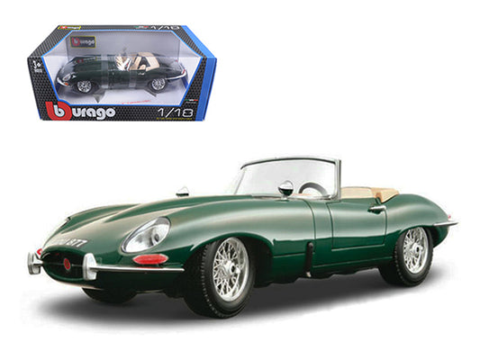 Jaguar E Type 1961 Convertible Green 1/18 Diecast Model