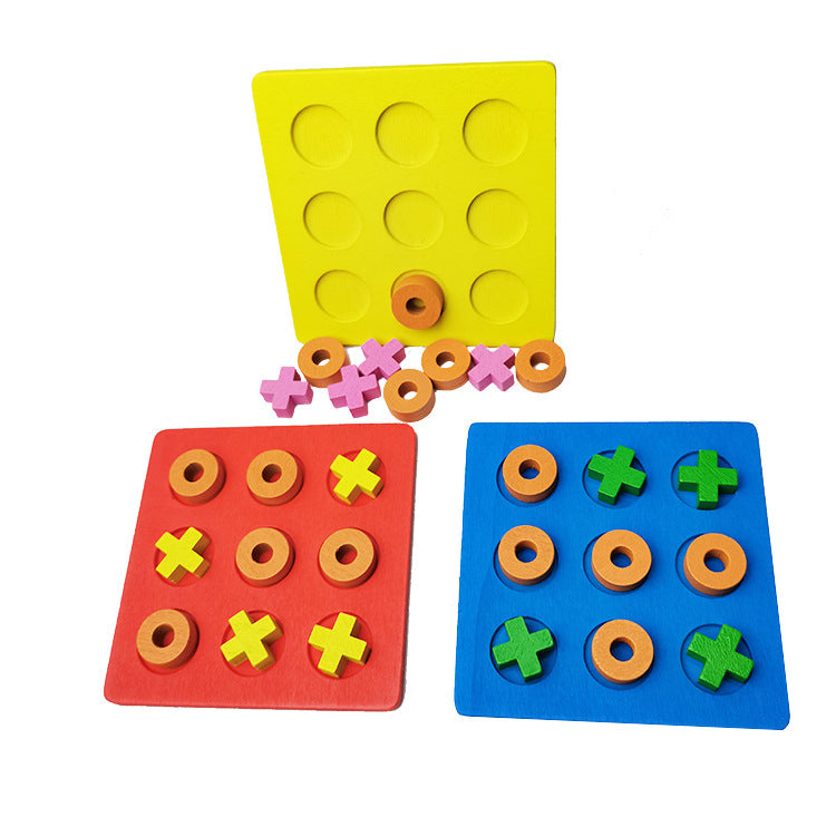 Wooden Tic Tac Toe Children Montessori Early Learning Educational Toys