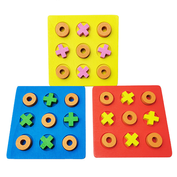 Wooden Tic Tac Toe Children Montessori Early Learning Educational Toys