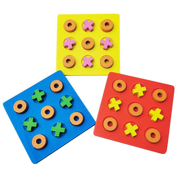 Wooden Tic Tac Toe Children Montessori Early Learning Educational Toys