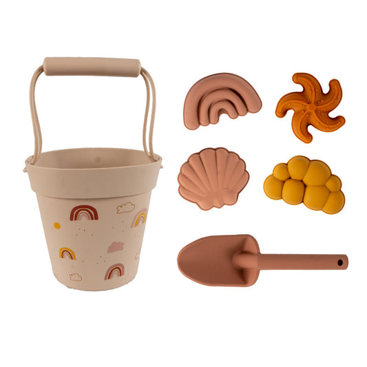 Silicone Beach Bucket & Molds Toy Set