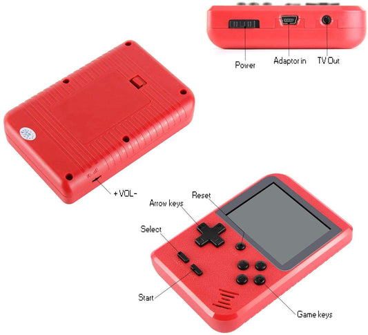 Game Boy-Style Portable Game Pad - 400 Games Included - 2 Players