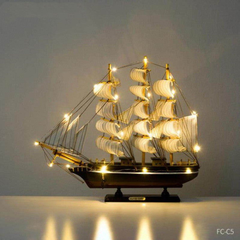 Decorative Model Ship with Lights