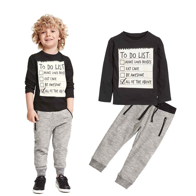 Boys “To Do List” Set w/ Shirt & Pants