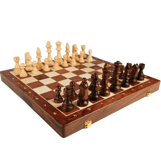 Chess Solid Wood Set Large Wooden Folding Chessboard