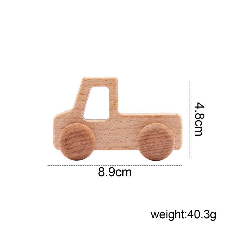 Simple Wooden Hand Push Cars & Trucks