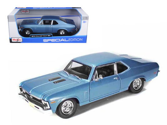 Chevrolet Nova 1970 SS Coupe Blue Metallic 1/18 Diecast Model