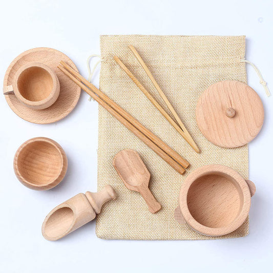 Children's Sensory Montessori Wooden Cutlery Set