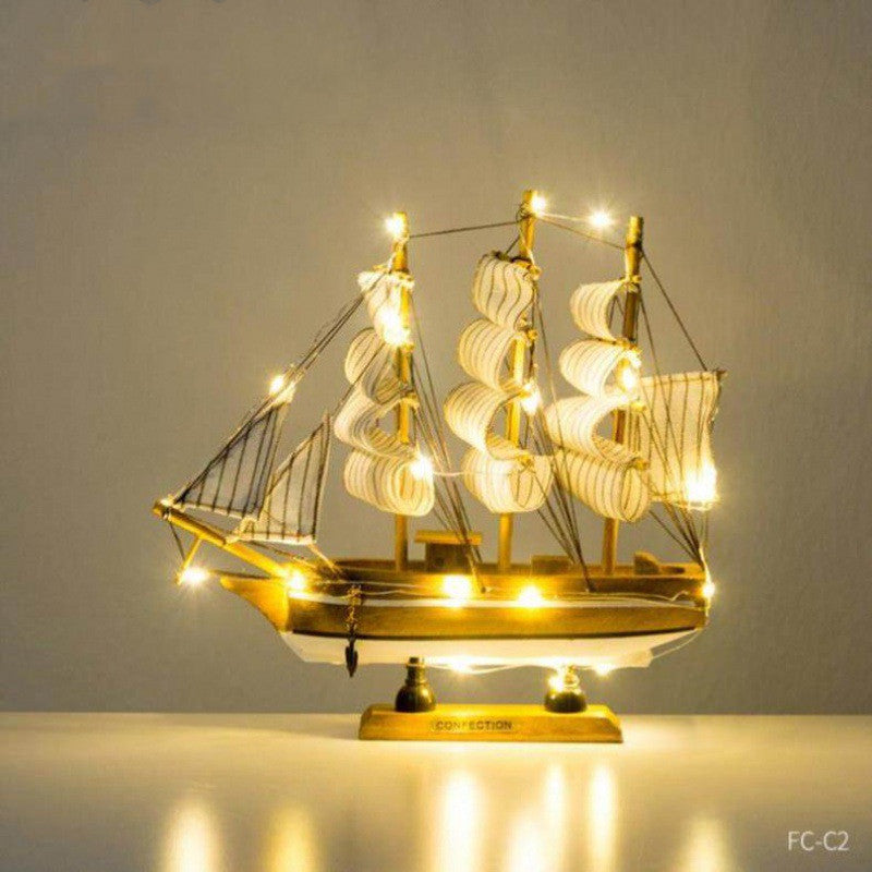 Decorative Model Ship with Lights