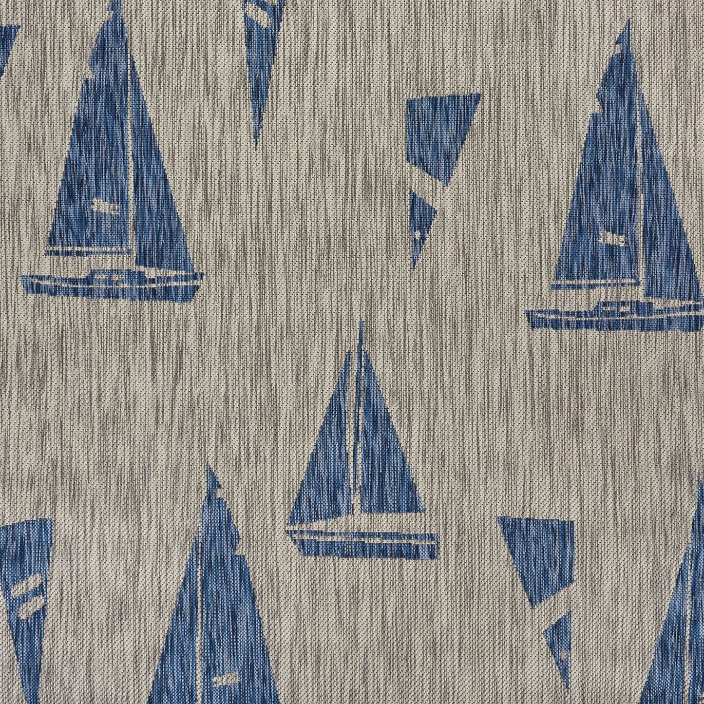 5' x 7' Gray Sailboat Indoor Outdoor Area Rug