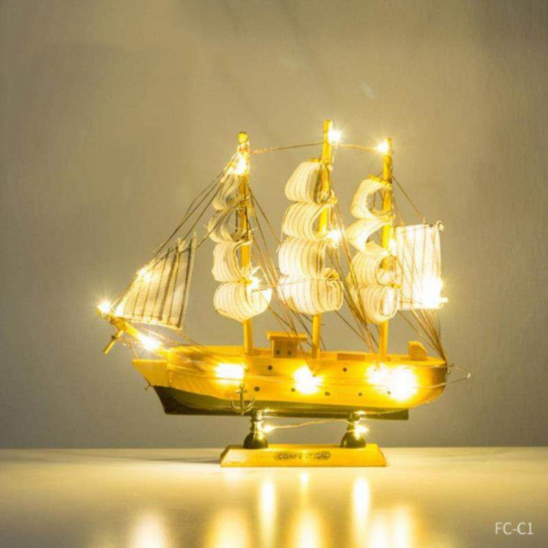 Decorative Model Ship with Lights