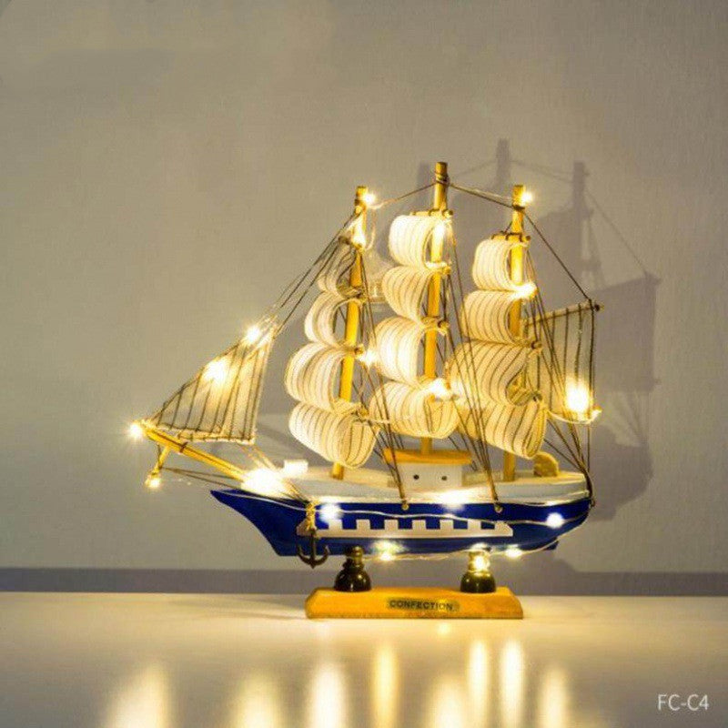 Decorative Model Ship with Lights