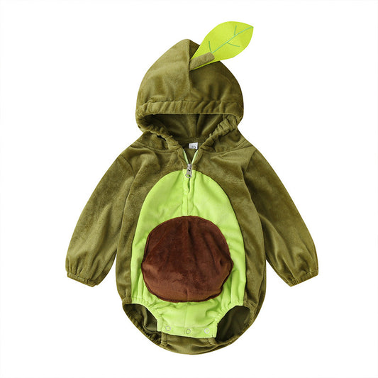 Baby Avocado Warm Hooded Jumpsuit