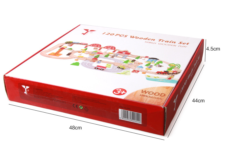 120 Pc Wooden Track Train Set