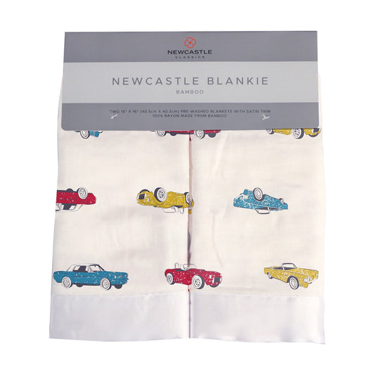 Vintage Muscle Cars Bamboo Muslin Security Baby Blankies - 2 Pack