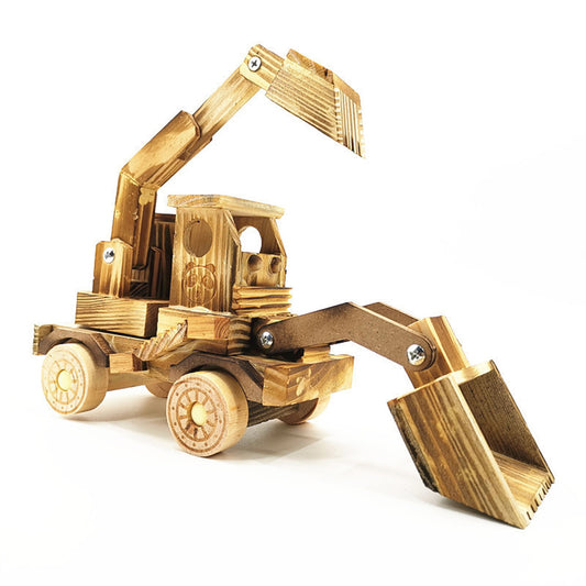 Wooden Excavator Model Toy