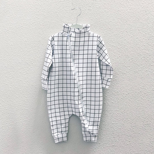 Maverick Romper - Black/White Grid