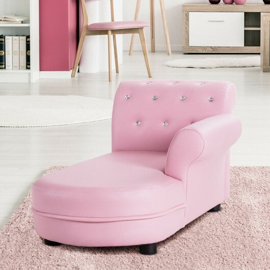 Pink Gem-Studded Kids' Chaise Lounge Sofa