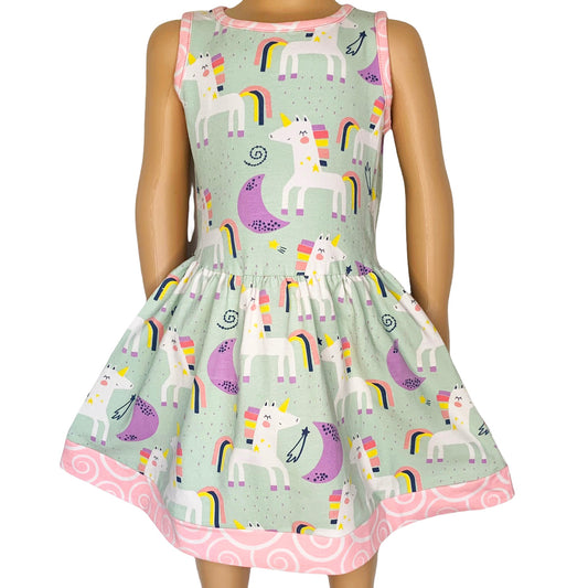 Magical Unicorns Rainbows Sleeveless Dress