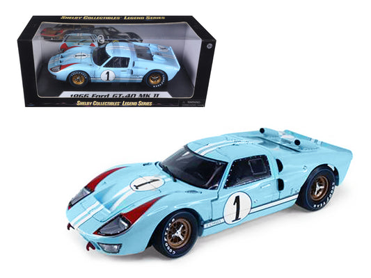 Ford GT 1966 40 Mk ii RHD #1 Light Blue Miles - Hulme Le Mans 1/18