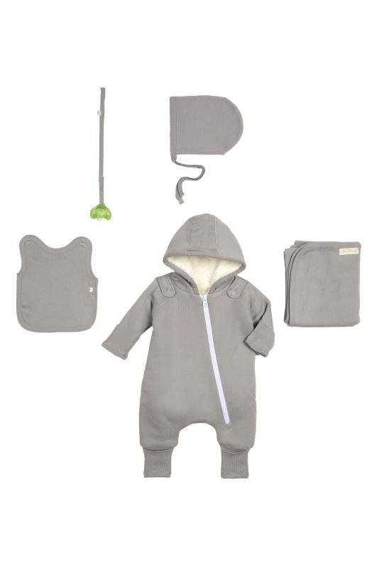 Smart Cuddly Outdoor Jumpsuit + Bib - Gray