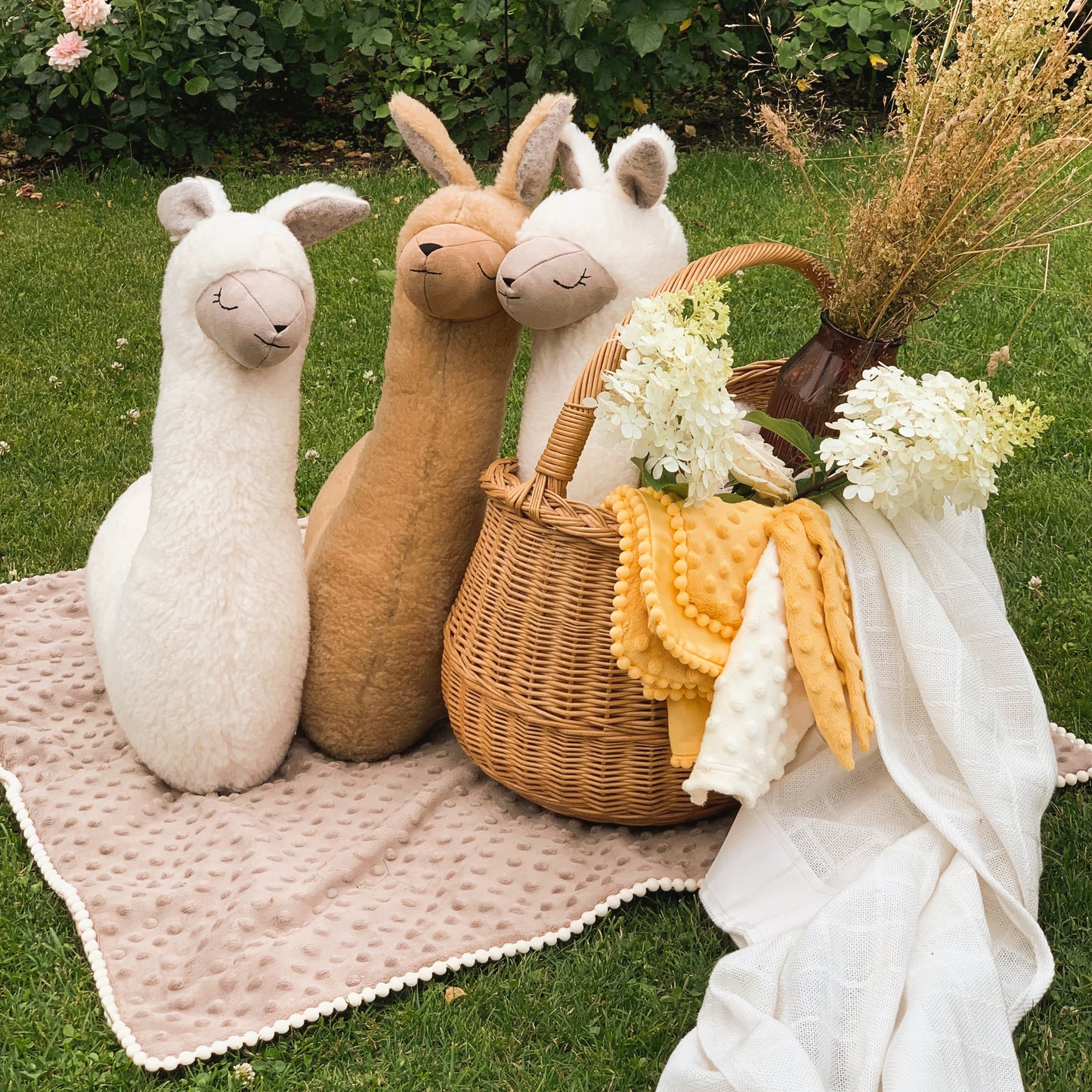 Handcrafted Alpaca Soft Toy - Pillow - Cream Color