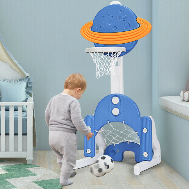 3-in-1 Kids Basketball Hoop Set with Balls