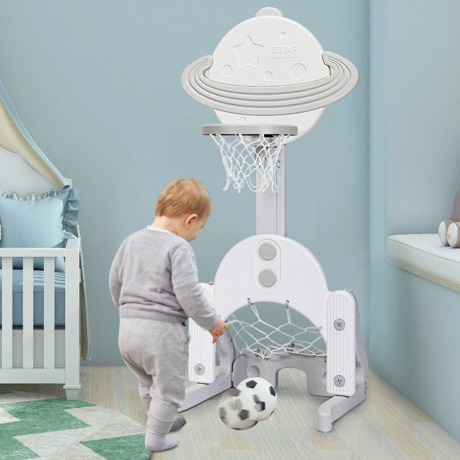 3-in-1 Kids Basketball Hoop Set with Balls